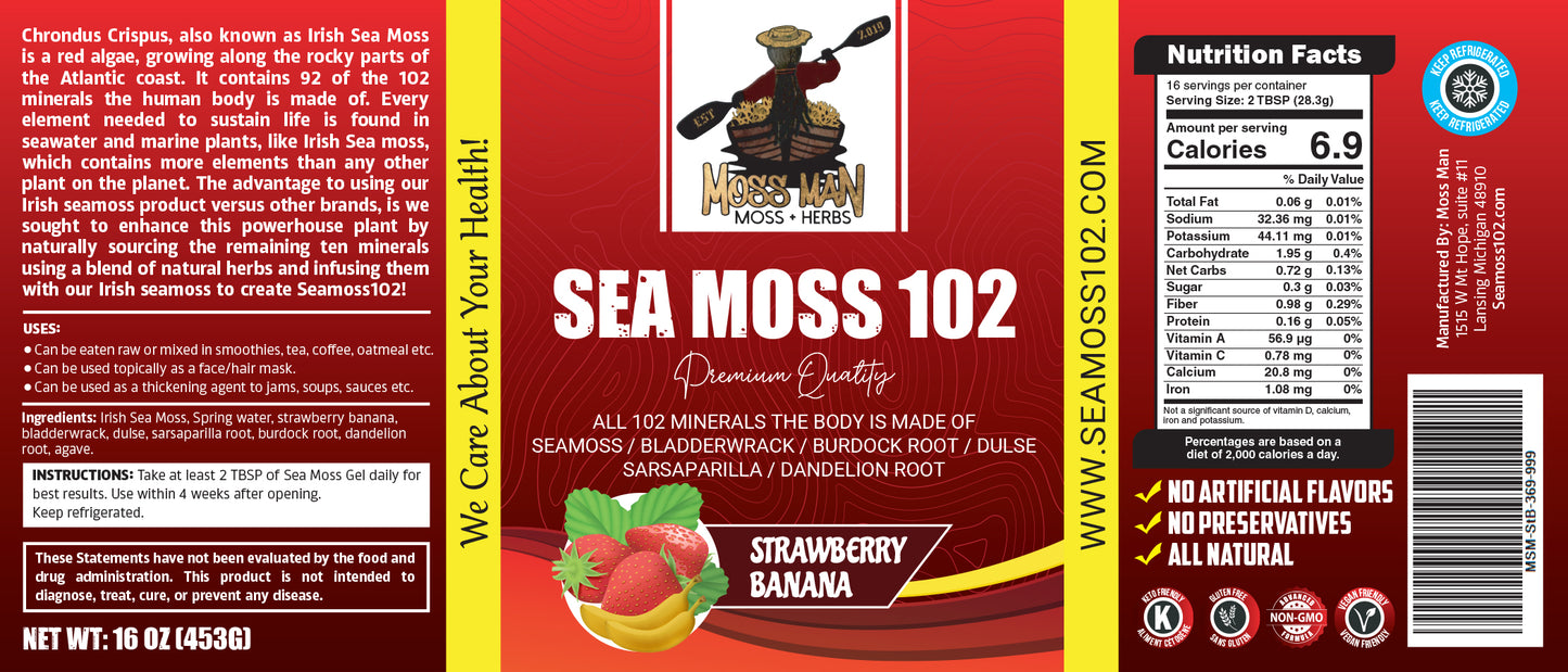 Sea Moss 102 Strawberry Banana