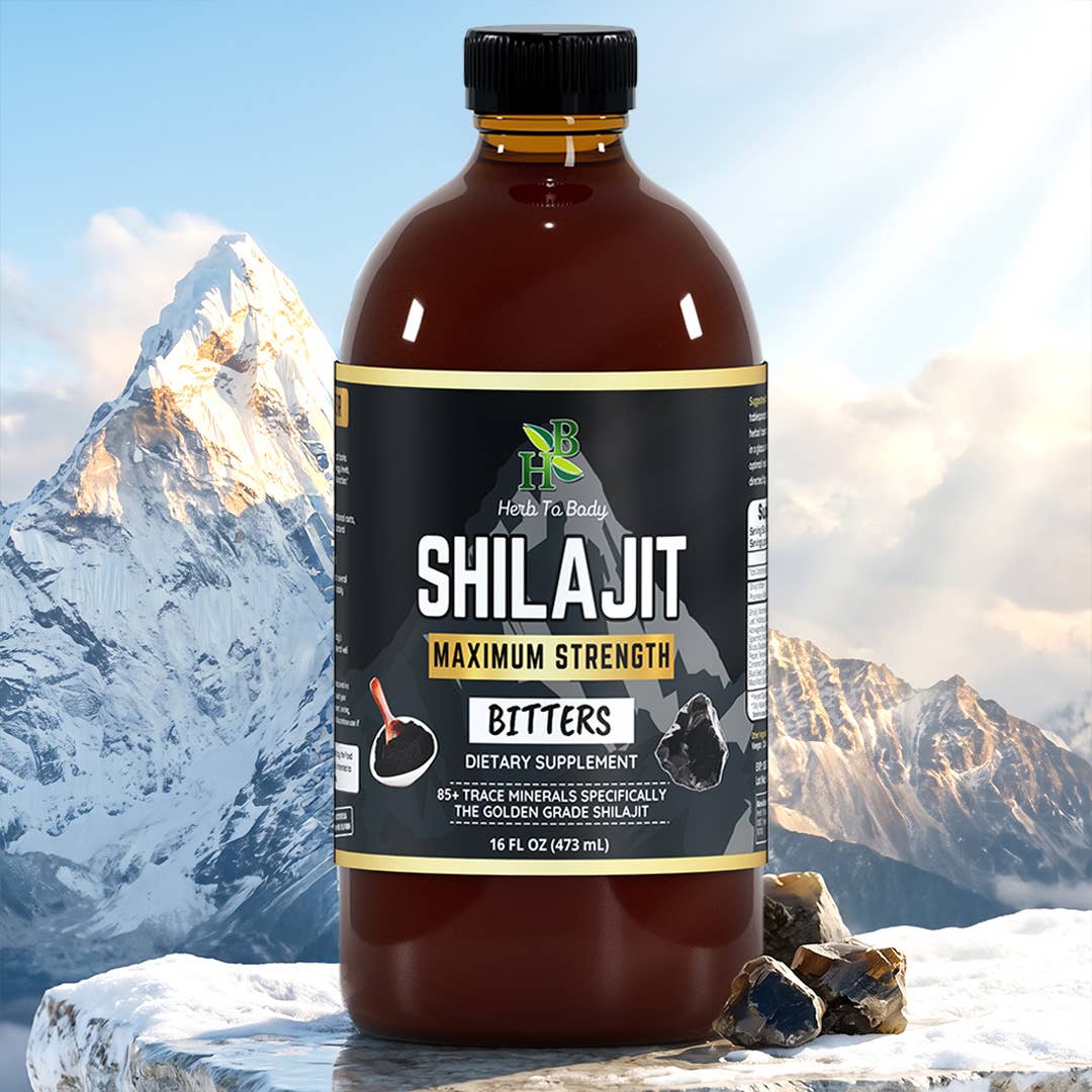 Shilajit Bitter 16oz | Himalayan Wildcrafted Herbal Tonic