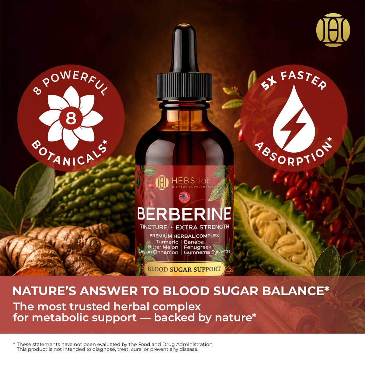  Blood Sugar Support Herbal Complex 1500mg — BERBERINE + ALA