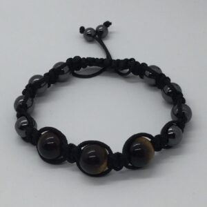 Bracelet - Magnetic Hematite & Gold Tiger Eye