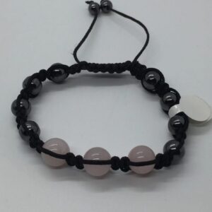 Bracelet - Magnetic Hematite & Rose Quartz