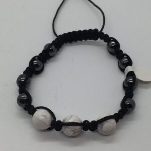 Bracelet - Magnetic Hematite & White Howlite