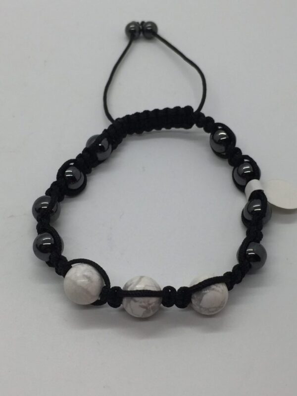 Bracelet - Magnetic Hematite & White Howlite